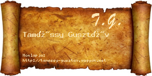Tamássy Gusztáv névjegykártya