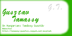 gusztav tamassy business card