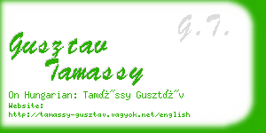 gusztav tamassy business card